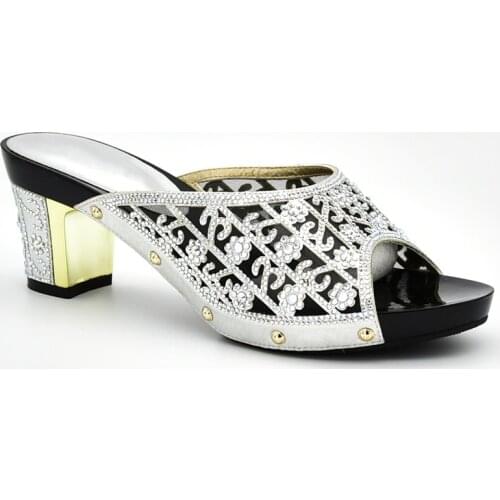 New Arrival Italian Shoes Decorated with Rhinestone Women Heels Shoes Woman Sandalie Elegant Slip on Women Pumps for Party