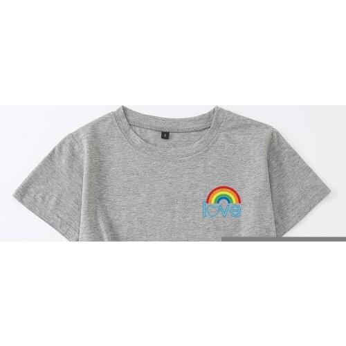 Love Pocket Rainbow Pride Knotted Crop Top Shirt Womens Summer Short Sleeve Cotton T-Shirt Cropped Tops Tee with Front Tie Knot
