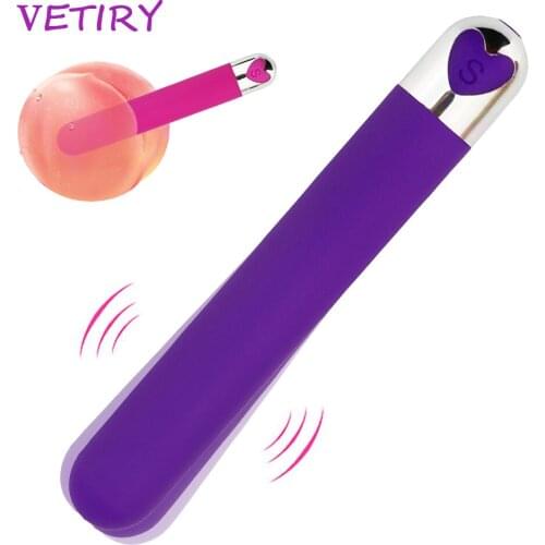 VETIRY Long Bullet Dildo Vibrator for Women AV Stick 10 Speed Clitoris Vagina Stimulator USB Charge Sex Toys for Adult Products