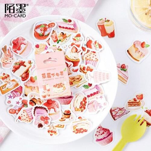 46pcs/pack Stationery Stickers Strawberry afternoon tea Diary Planner Decorative Mobile Stickers Scrapbooking DIY Craft Stickers