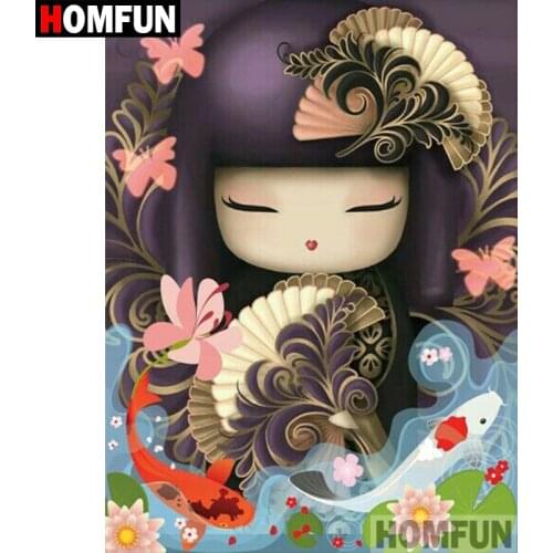 HOMFUN 5D DIY Diamond Painting Full Square/Round Drill "Cartoon girl" Embroidery Cross Stitch gift Home Decor Gift A07923