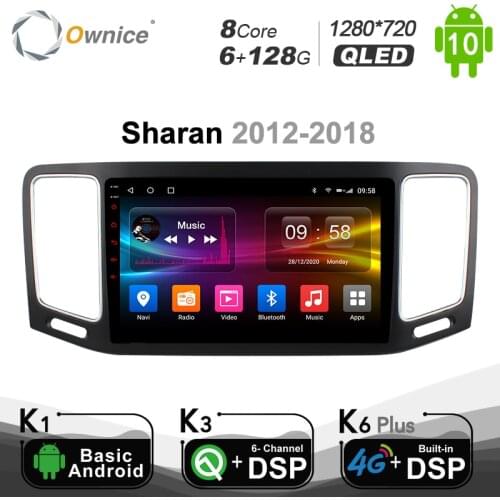 6G+128G Ownice Android10.0 2 DIN Car DVD GPS Radio For Volkswagen VW Sharan 2012-2018 Navigation DSP SPDIF 4G LTE 1280*720