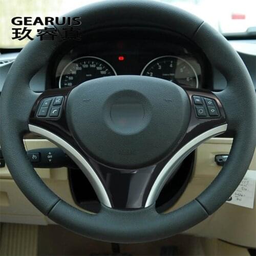 Car Styling Steering Wheel button switch frame Protector Cover Sticker Trim For BMW 1 3 Series E87 E90 Interior Auto Accessories