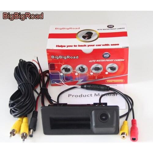 BigBigRoad Car Trunk Handle Rear View Backup Reverse Camera For Volkswagen Golf MK7 5G 2013 2014 2015 2016 2017