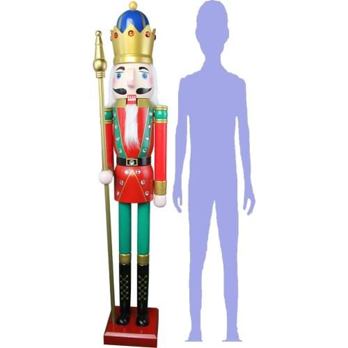 CDL 4feet/120cm/4ft/4foot Life sized large/Giant Red Christmas Wooden Nutcracker King & Soldier Ornament Doll K18
