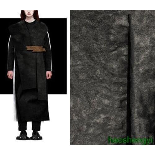Black creative brush smearing irregular texture jacquard texture fashion autumn and winter fabrics