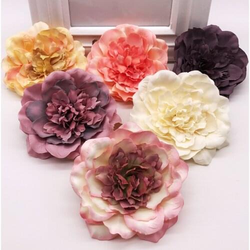 5PCS Peony Flower Heads Decorative Scrapbooking Artificial Flower For Home Wedding Birthday Party Decoration Supplies