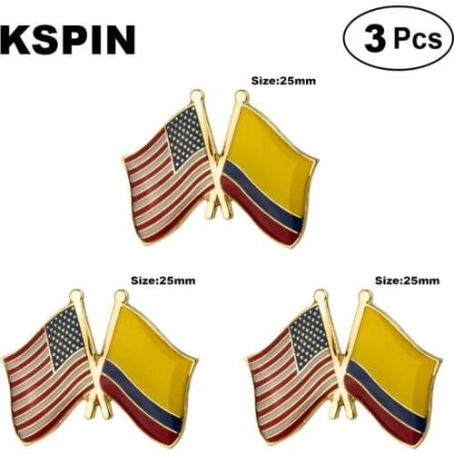 U.S.A.& Colombia Frendship Lapel Pin Brooches Pins Flag badge Brooch Badges