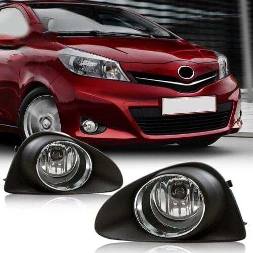 Driving Fog Lights Lamps with H11 12V 55W Halogen Bulbs & Switch for Toyota Yaris 2012-2014 Hatchback