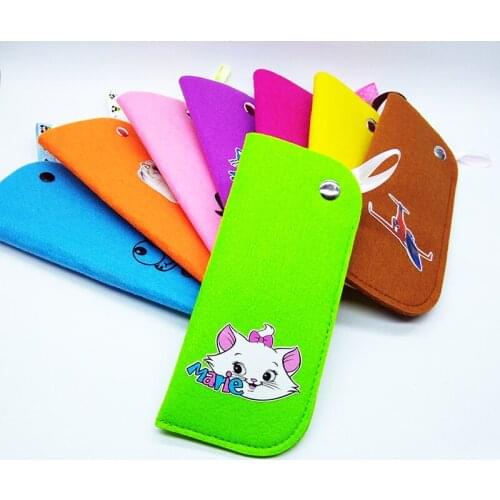 Felt Sunglasses Bag Protection Waterproof Dustproof Scratch-Resistant Portable Coin Purse Non-Zip Wallet Coin Purse Color Random