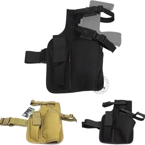 ROCOTACTICAL Warrior Swat MP9 Leg Holster With Magazine Pouch Military Molle Hand Gun Holster Made of Cordura 1000D Nylon