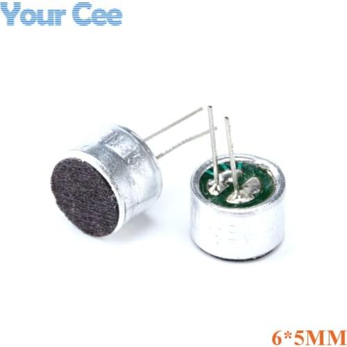 50 pcs With Pins 6*5mm Capacitive Electret Microphone Pick-Up Sensitivity 52D Microphone Condenser MIC 6mm x 5mm