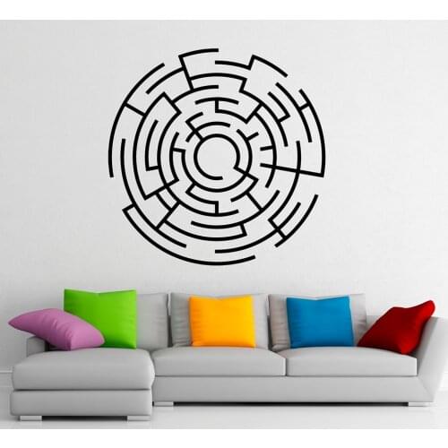 Labyrinth Maze Wall Decal Living Room Home Decor Vinyl Stickers Abstract Pattern Art Decals Mural Bedroom Creative Modern D765