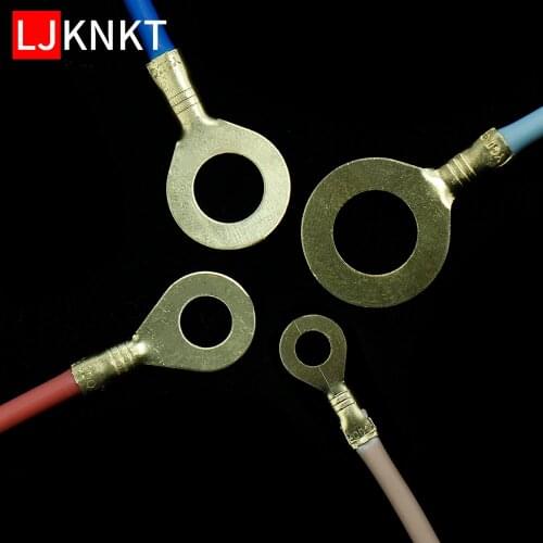100pcs Cold pressing O-type nose brass Bare Various specifications Ring Lugs Eyes Copper Crimp Terminals Cable Wire Connector