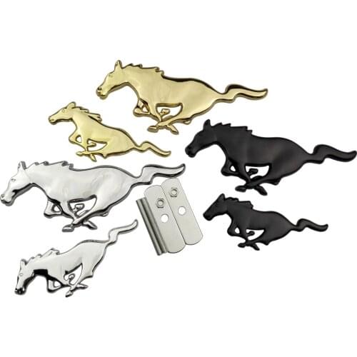 Car Front Grille Stickers For Focus 1 2 3 Mustang Fiesta Kuga Mondeo Ecosport Escape Fusion Horse Emblem Badge Styling Auto