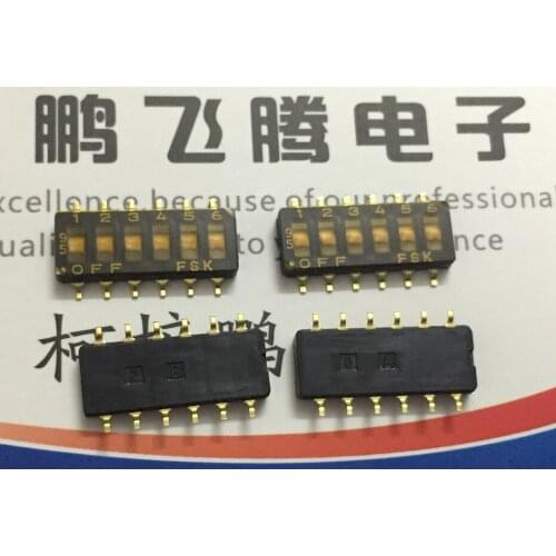 Original new 100% SMS506-E thin patch dial switch 6 bit 2.54mm film coding flat dial
