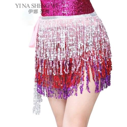 Belly Dancing Womens Clothing Belt Accessories Belts of Belly Dance Hip Scarf Sequin Belt Rectangle Belly Dance Hip Scarf Tassel