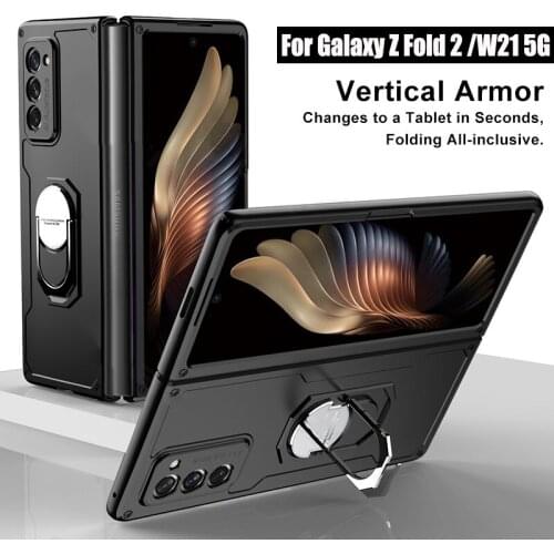 Luxury Armor Shockproof Ring Holder Case For Samsung galaxy Z Fold 2 Case Hard PC Protective Cover For Samsung Galaxy Z Fold 2