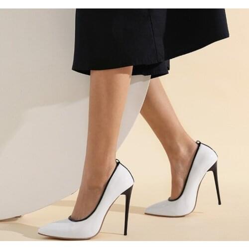 Spring and Autumn new style Patent leather High heels single shoes fashion Party Sexy Womens shoes high 12.5cm plus size 34-46