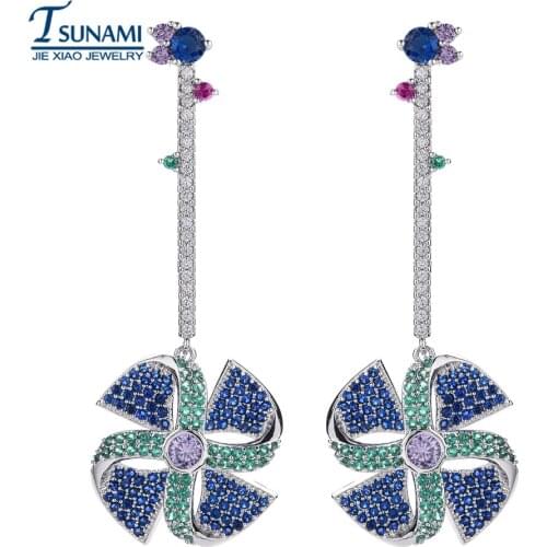 High quality luxury windmill zircon earrings A flawless female/girl jewelry gift ER-173