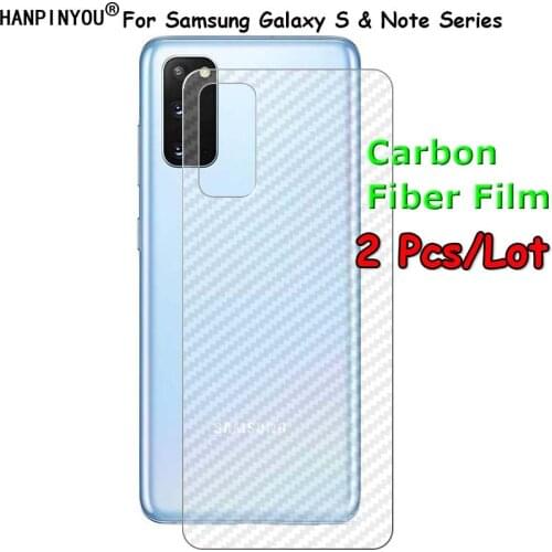 2 Pcs/Lot For Samsung Galaxy S20 Ultra S10 S10e S9 S8 Note 10 9 8 Plus 5G Lite 3D Back Carbon Fiber Film Rear Screen Protector