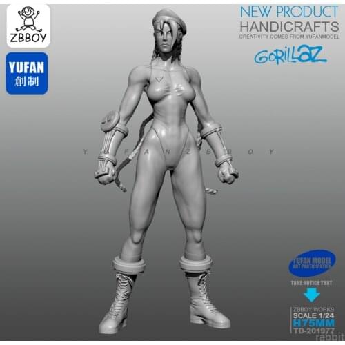 1/24 Resin Kits female boxers resin Soldier self-assembled 75MM TD-201977