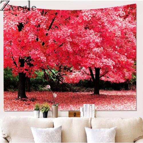 Zeegle Scenic Tapestry Landscape Tree Printed Wall Hanging Tapestry Home Decorative Tapete Bedroom Blanket Table Cloth Yoga Mat