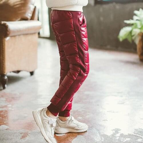 Girls Pants Winter Warm 2020 Kids Long Thermal Pants Thick Cotton Trousers Side Stripe Baby Girl Clothes 3-14Y Children Clothing