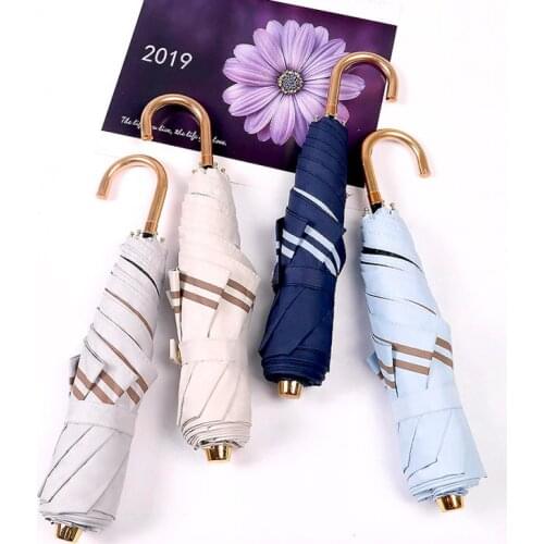 Classic English Style Umbrella For Women Folding Fashion Sun Rain Business Female Quality Parasol Girl Portable Light Paraguas