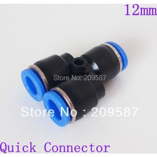 10pcs 12mm Push In Equal Y Pneumatic Jointer Quick Connector