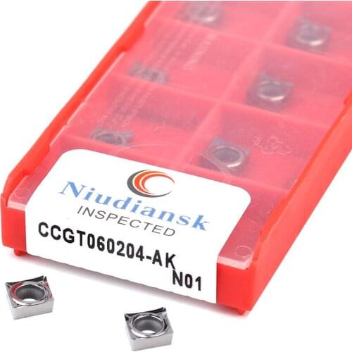 10pcs CCGT060202 CCGT060204 CCGT060208 AK N01 Aluminum Cutting blade CNC Lathe Tool Carbide Turning Insert Internal turning Tool