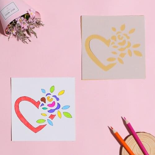 13*13 Lovely flower pvc Layering Stencils for DIY Scrapbooking/photo album Decorative Embossing DIY Paper Cards Crafts