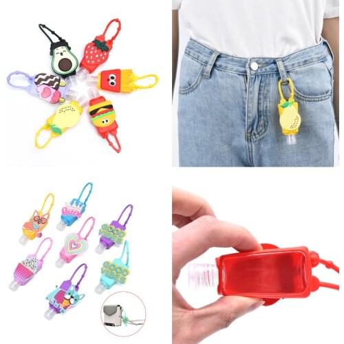 1X Cute Colourful Fruit Food Silicone Mini Hand Sanitizer Holder Travel Portable Gel Holder Hangable Liquid Dispenser Containers