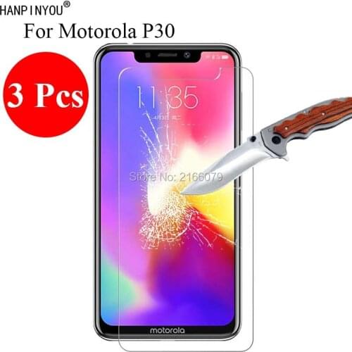 3 Pcs/Lot New 9H 2.5D Front Tough Hard Tempered Glass Screen Protector For Motorola P30 6.2" Protective Film Guard + Clean Tools