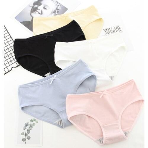 3Pcs Underwear Women Plus Size Panties Girl Briefs Sexy Lingeries Calcinha Cotton Shorts Underpants Solid Panty Intimates M-2XL