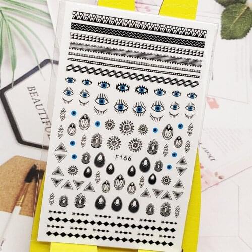 3D Stickers for Nails Stripe Eye Line Arrow Designs Nail Art Decorations Foil Decals Wraps Manicure Accessories Decoraciones