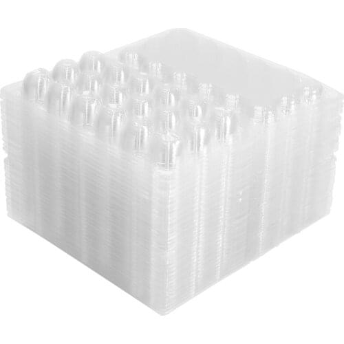 50pcs 18 Grids Quail Egg Carton Storage Container Organizer Disposable Pvc Storage Box Transparent Egg Dispenser Holder for Home
