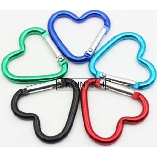 500pcs Heart Carabiner Mini KeyChain Hook Clip Kettle Bottle Cup Buckle Wedding Party Favor And Gift For Guest