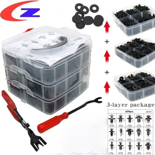 630PCS Mixed Auto Fastener Vehicle Car Bumper Clips Rivet Door Panel Fender Liner Retainer Fastener Universal Fit for All Car