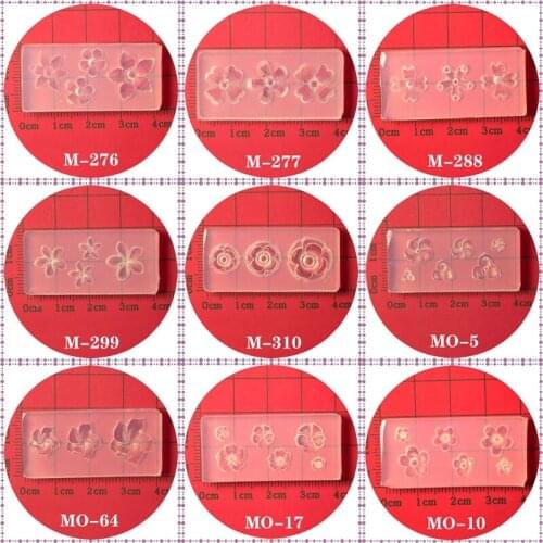 9 Pcs Five Petals Flower Ornaments Epoxy Resin Mold Nail Art Decorations Silicone Mould DIY Crafts Jewelry Casting Tool