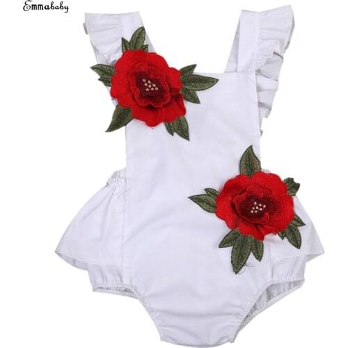 Baby Clothes casual cotton sleeveless Baby Girls Newborn Toddler Sweet Bowknot Bodysuit Sunsuit Outfits Clothes