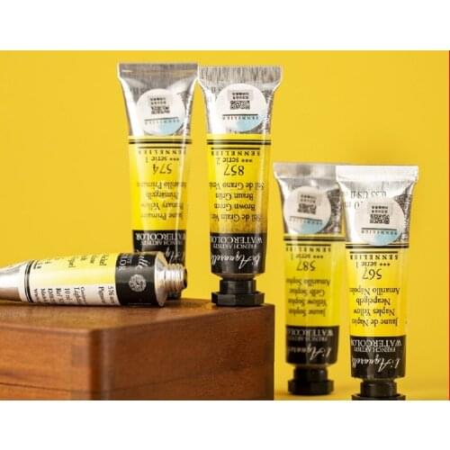 French original imported Sennelier artist watercolor paint 10ml /21ml half block / full block yellow orange series