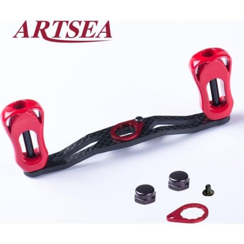 ARTSEA New 3K Carbon Fiber Refit Fishing Reel Hand Rocker For Shimano 7x4mm Daiwa 8x5mm Super Light 17.3g Diy Baitcasting Reel