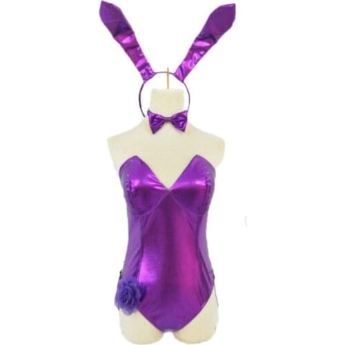 Game FGO Cosplay Costume Scathach Cosplay Costume Women Purple FGO Sexy Jumpsuit Bunny Girl Halloween Suit