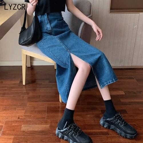 LYZCR Denim Pencil Skirts