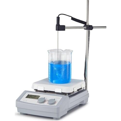 Magnetic Stirrer LCD Digital Hotplate Package With Temperature Sensor Max. Stirring Quantity 20L 7'' Work Plate MS7-H550-Pro