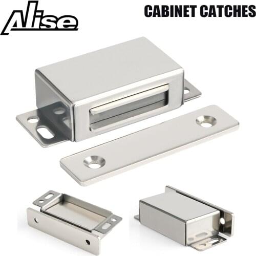 1pcs Cabinet Catches Stainless Steel Magnetic Door Stop Closer Kitchen Damper Buffer For Cupboard Wardrobe Furniture Hardware