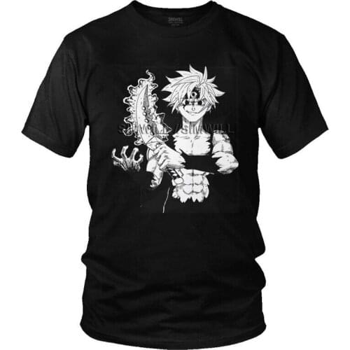 Manga Seven Deadly Sins T-shirt Men Graphic T Shirt Short Sleeve 100% Cotton Anime Nanatsu no Taizai Tshirt Cool Tees Tops