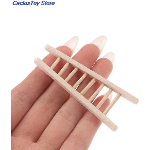 Hot Sale 1:12 Dollhouse Miniature Furniture Handmade Wooden Ladder Doll Accessories Wood MYPANDA