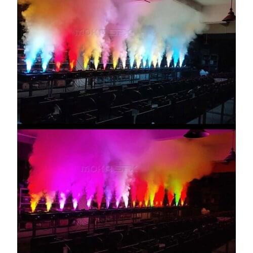 MOKA SFX Super Jet Fog Machine DMX 512 Remote Control Powerful vertical smoke Machine LED RGB Colorful Effect Party Decorations
